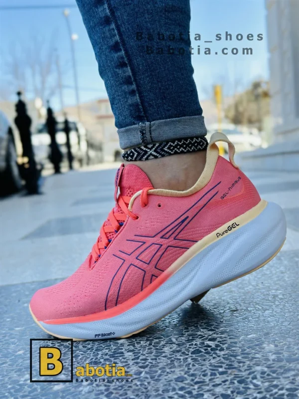 کتونی و کفش اسپرت اسیکس نیمباس GEL _ NUMBUS 25 صورتی زنانه و دخترانه