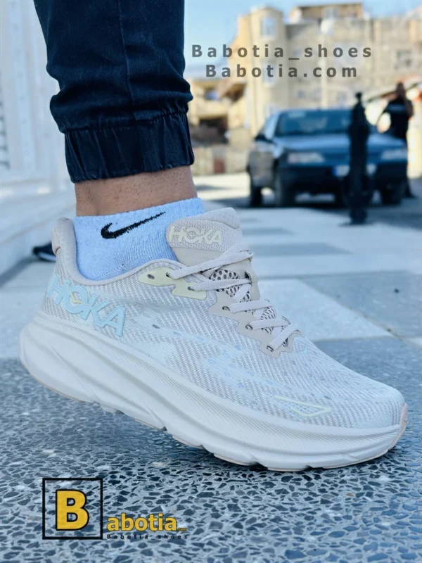 کتونی و کفش اسپرت هوکا کلیفتون 9 کرم مردانه و پسرانه