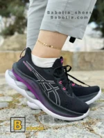 کتونی و کفش اسپرت اسیکس ژل کینسی مکس (Asics GEL-KINSEI MAX) مشکی بنفش زنانه و دخترانه