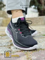 کتونی و کفش اسپرت اسیکس ژل کینسی مکس (Asics GEL-KINSEI MAX) مشکی بنفش زنانه و دخترانه