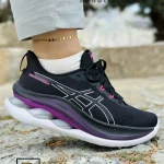 کتونی و کفش اسپرت اسیکس ژل کینسی مکس (Asics GEL-KINSEI MAX) مشکی بنفش زنانه و دخترانه