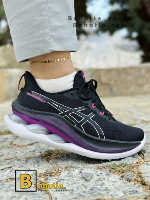 کتونی و کفش اسپرت اسیکس ژل کینسی مکس (Asics GEL-KINSEI MAX) مشکی بنفش زنانه و دخترانه