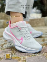 کتونی و کفش اسپرت نایک zoom (لبخند😀 ) طوسی زنانه و دخترانه