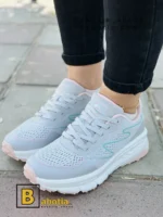 کتونی و کفش اسپرت اسکیچرز مموری فوم طوسی زنانه و دخترانه