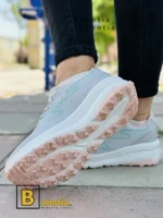 کتونی و کفش اسپرت اسکیچرز مموری فوم طوسی زنانه و دخترانه