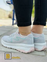 کتونی و کفش اسپرت اسکیچرز مموری فوم طوسی زنانه و دخترانه