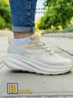 کتونی و کفش اسپرت هوکا کلیفتون 9 کرم زنانه و دخترانه