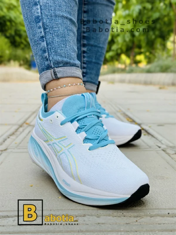 کتونی و کفش اسپرت آسیکس نیمباس 26 (GEL _ NUMBUS 26) آبی زنانه و دخترانه