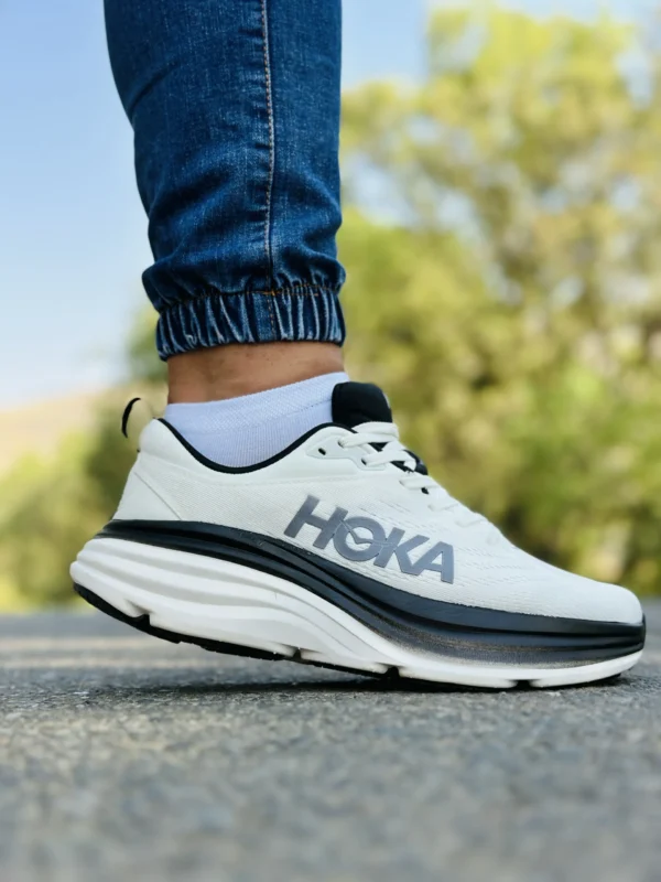 هوکا باند 8 سفید با زیره سفید مشکی مردانه و پسرانه