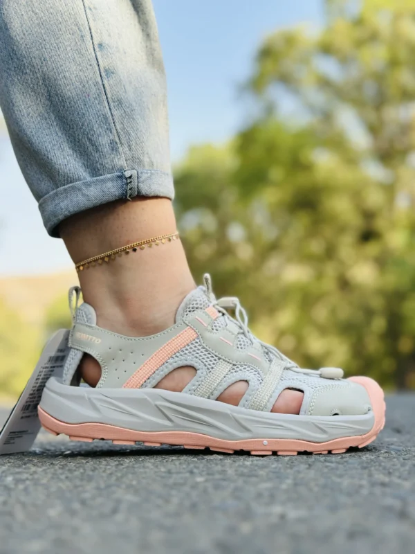 صندل هومتو مدل 760514B رنگ طوسی صورتی