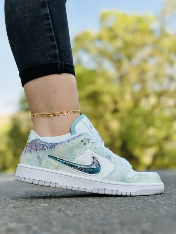 کفش نایک مدل dunk dragon سبزآبی زنانه و دخترانه
